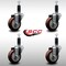 Service Caster 3.5'' SS Maroon Poly Wheel Swivel 1-1/8'' Expanding Stem Caster Set, 4PK SCC-SSEX20S3514-PPUB-MRN-118-4 - alternate 4